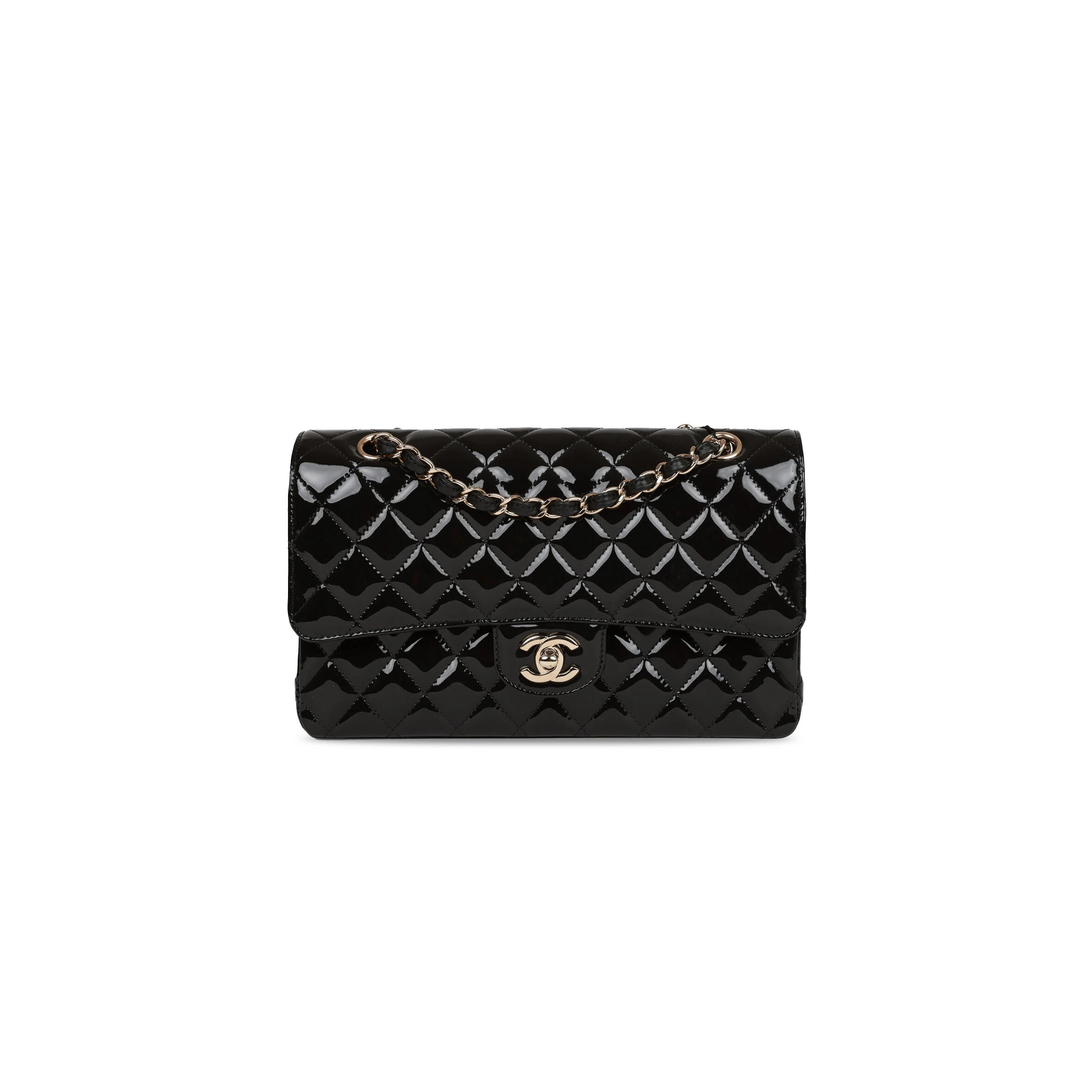 CHANEL PATENT CALFSKIN QUILTED MEDIUM CLASSIC FLAP 1300265 (25*15*7cm)